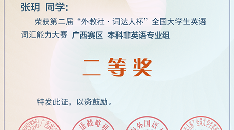 喜报：乐天堂f88学生在第二届“外教社·词达人杯”全国大学生英语词汇能力大赛中获得佳绩